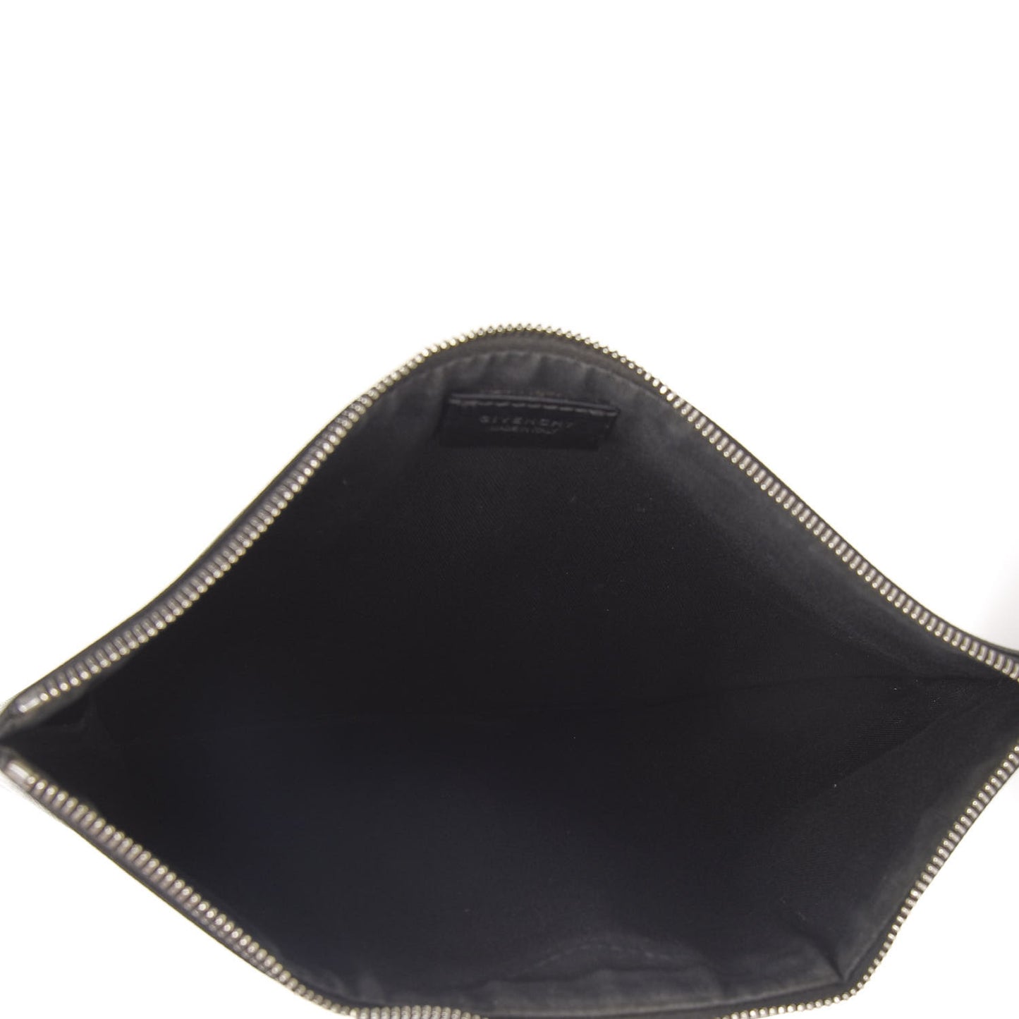 Textured Coated Canvas Medium Antigona Shark Jaw Cosmetic Pouch Black