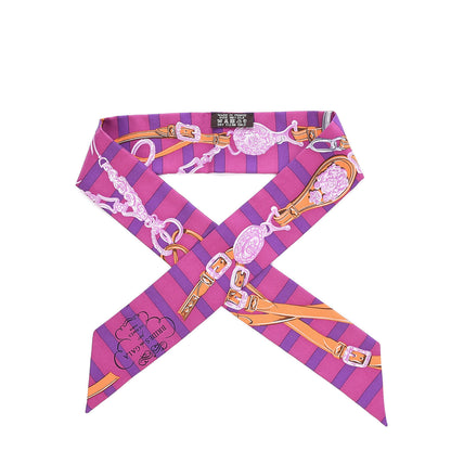 Hermes Silk Brides De Gala Bayaderes Twilly Fuchsia Violet Orange 1 of 4