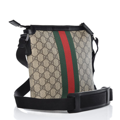 Gucci GG Supreme Monogram Web Messenger Bag Black 3 of 12