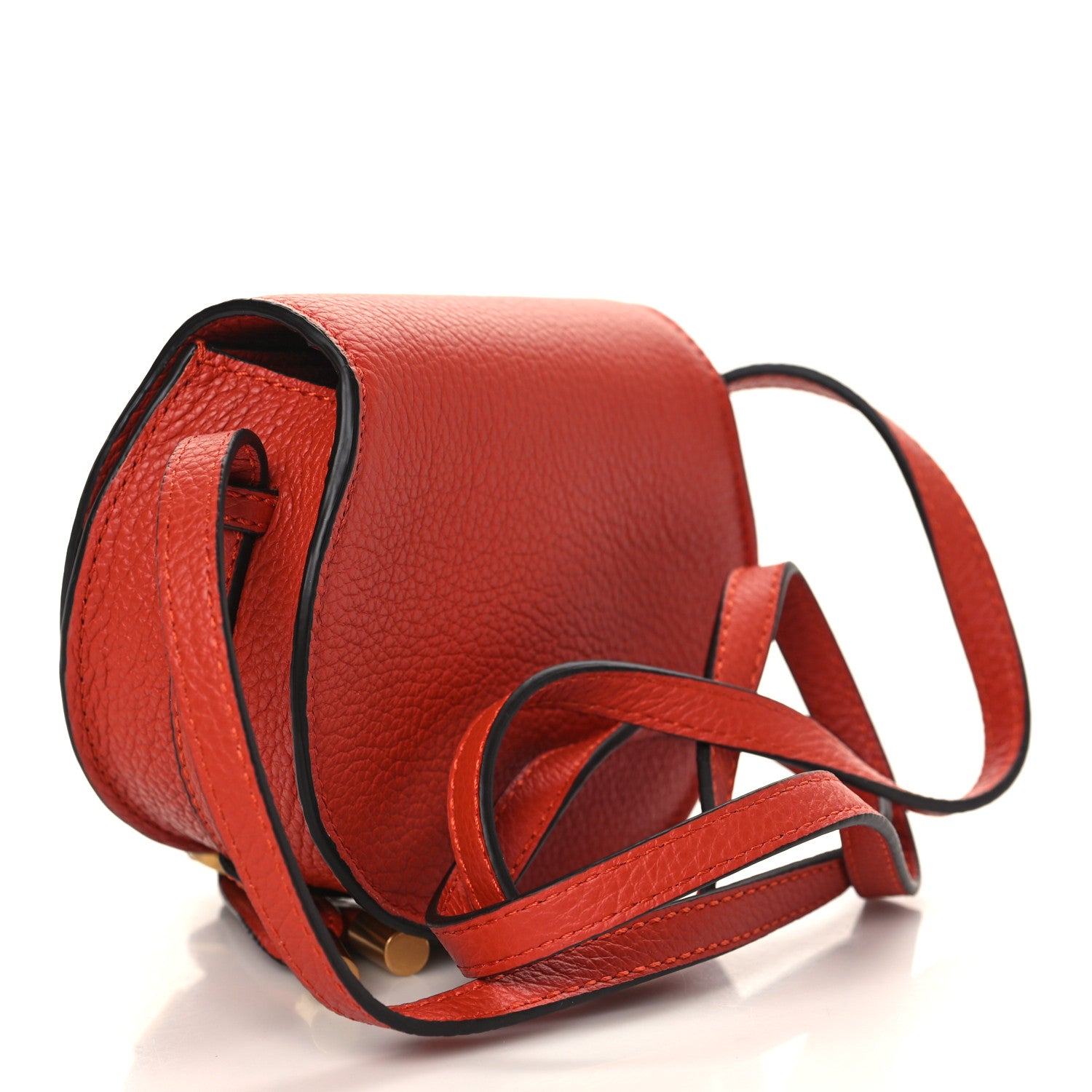 Chloe Calfskin Nano Marcie Saddle Bag Red Ochre 2 of 8