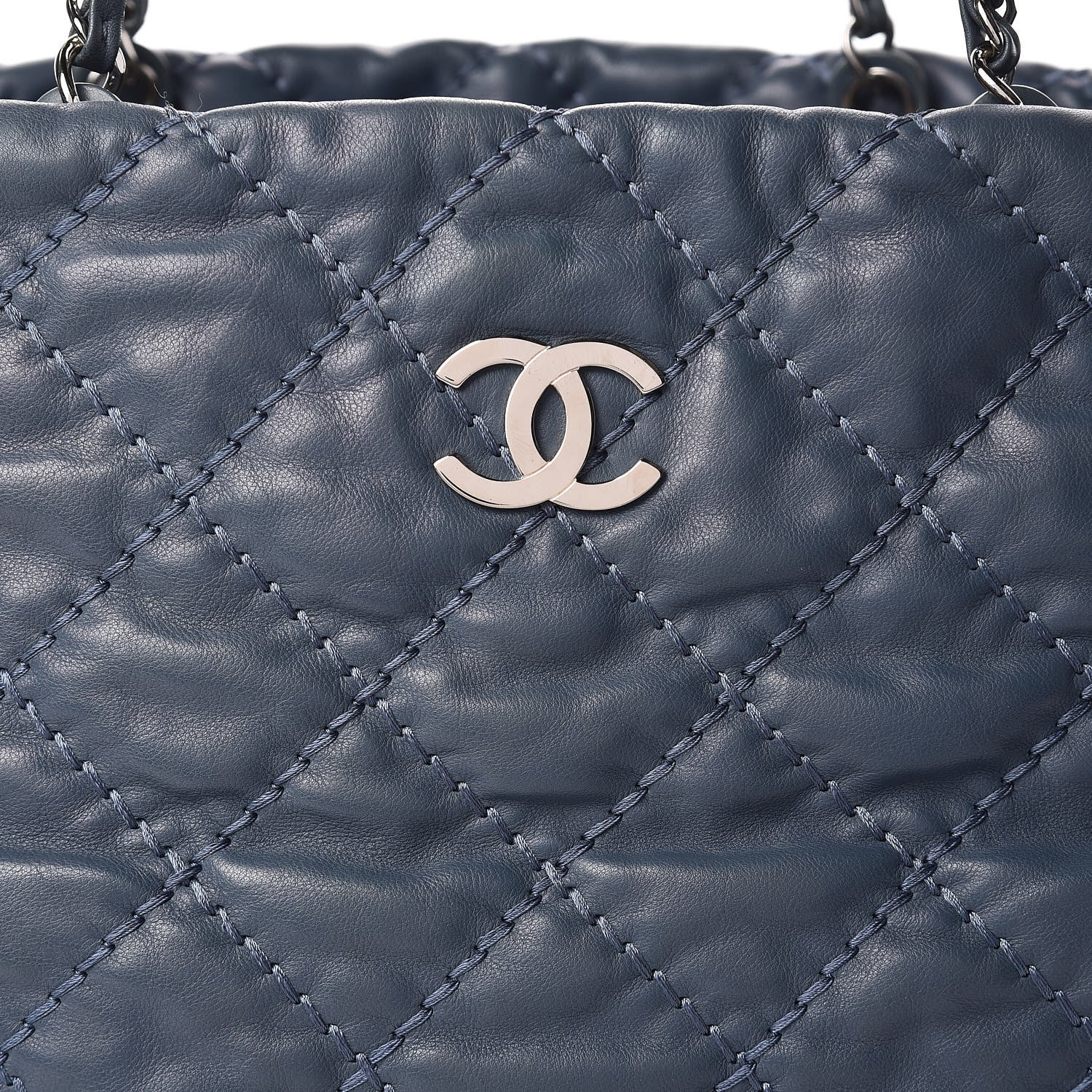 Chanel Calfskin Love Me Tender Large Tote Blue 11 of 14