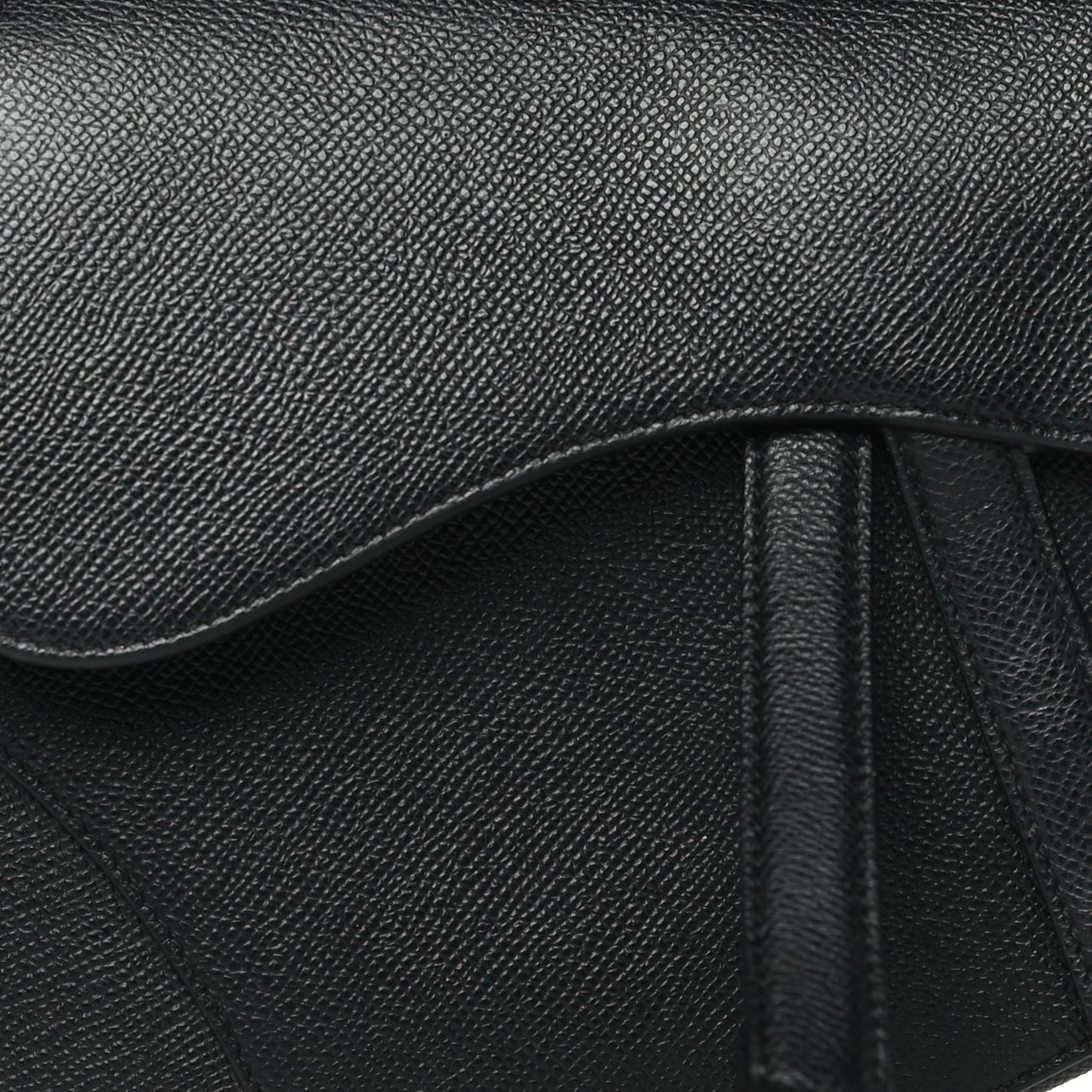 Grained Calfskin Saddle Bag Black