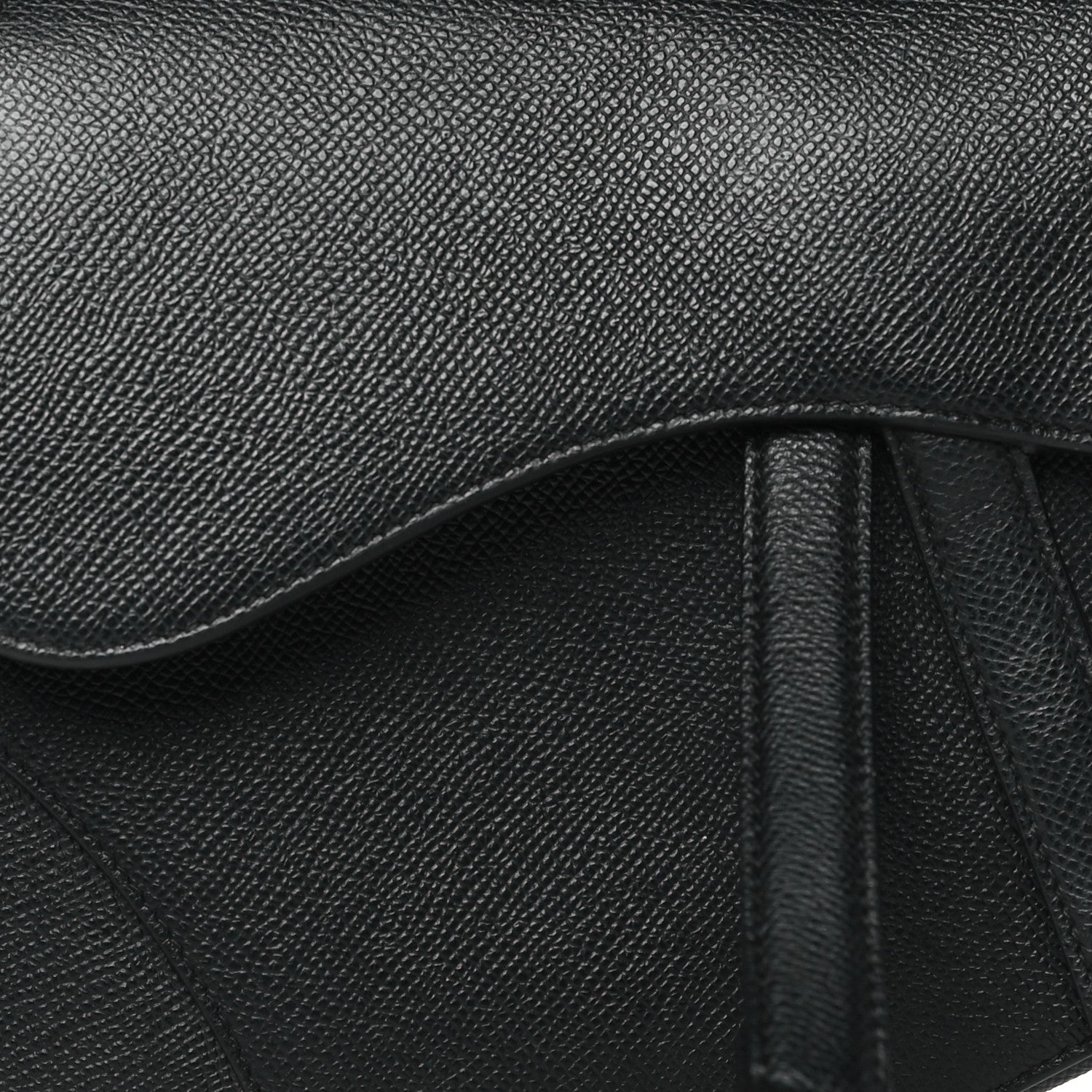 Christian Dior Grained Calfskin Saddle Bag Black 8 of 12