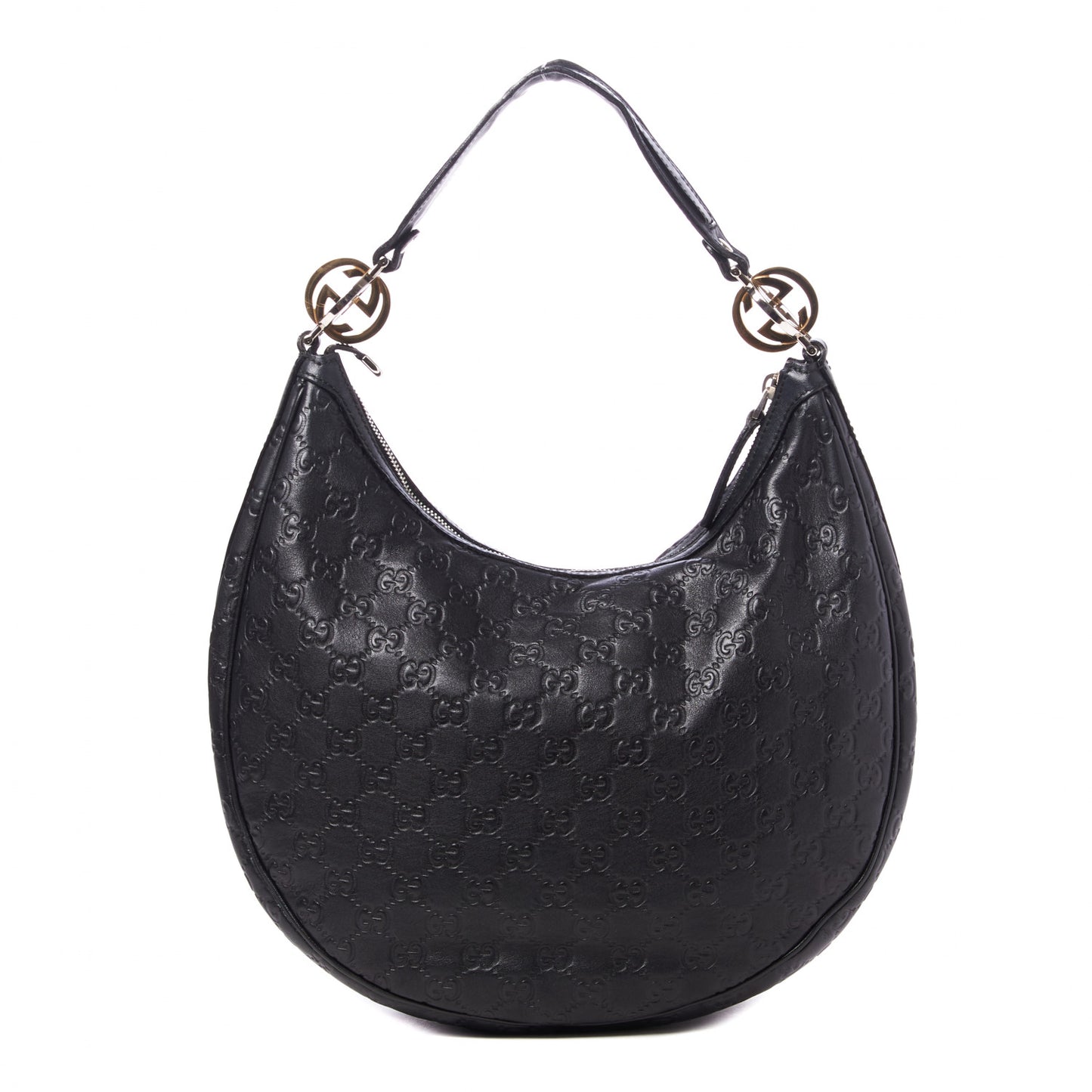 Guccissima Medium GG Twins Hobo Black