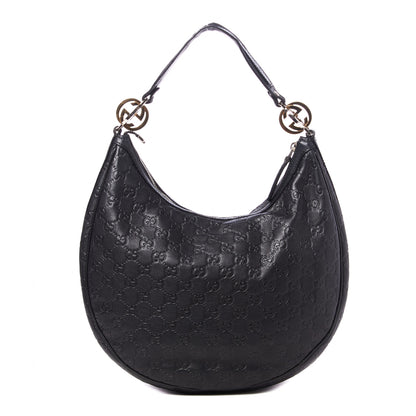 Gucci Guccissima Medium GG Twins Hobo Black 1 of 8
