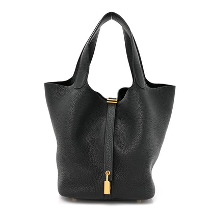 Hermes Taurillon Clemence Picotin Lock 22 MM Black 1 of 12