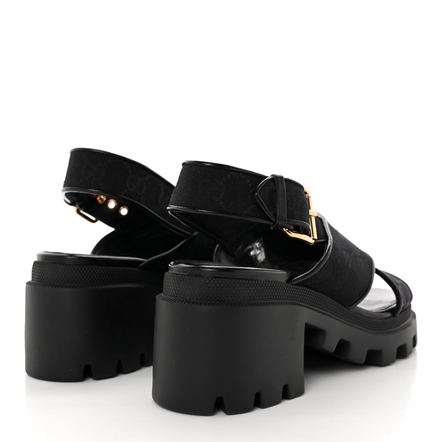 Monogram Granada Kid Trip 40/72mm Lug Sole Sandals 40.5 Black