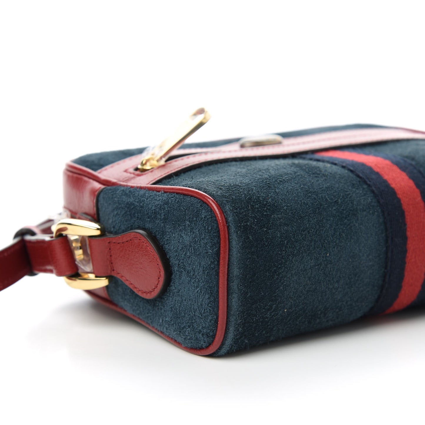 Suede Calfskin Web Mini Ophidia Shoulder Bag New Blue Romantic Cherry