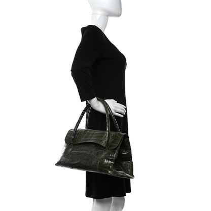 Nancy Gonzalez Crocodile Double Handle Satchel Green 3 of 10