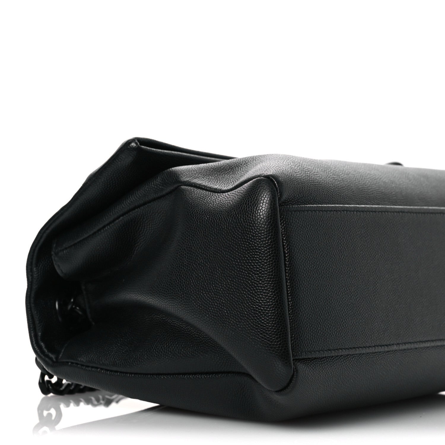 Saint Laurent Grain De Poudre Medium West Hollywood Monogram Fold-Over Black 9 of 10