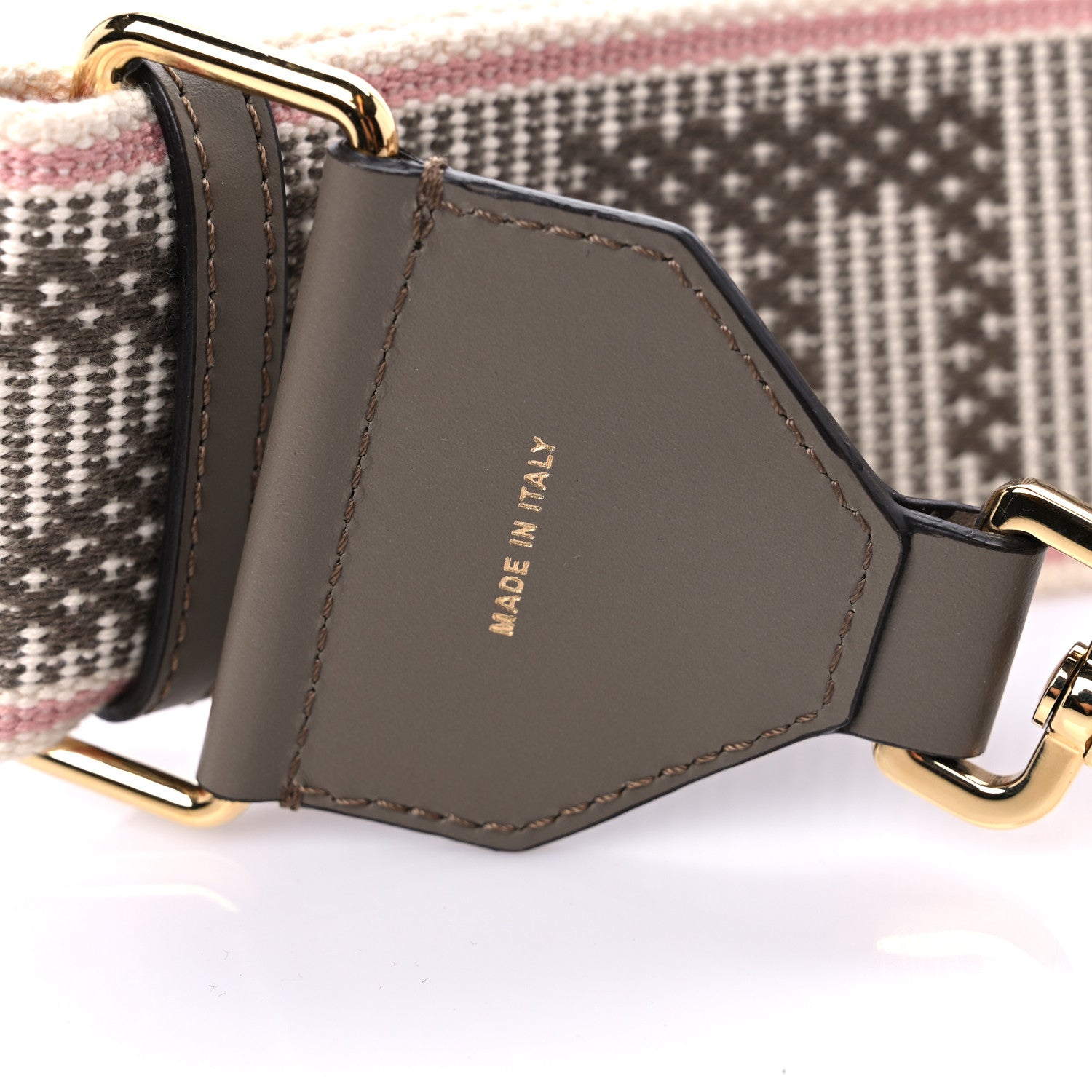 Fendi Cannete Ribbon Poly Vitello King Logo Adjustable Strap You Pergamena Acquerello Tartufo 4 of 5
