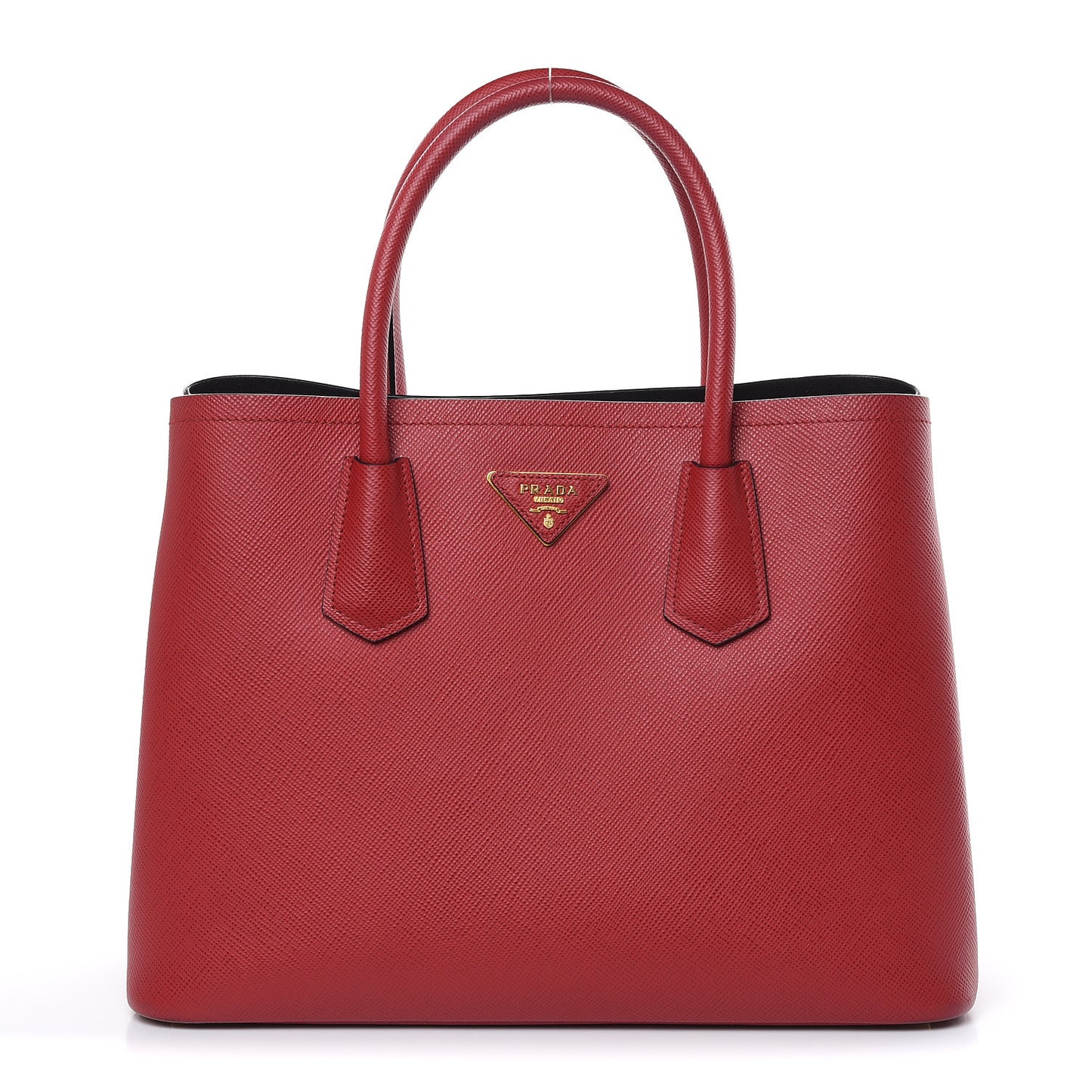 Saffiano Cuir Medium Double Bag Rosso
