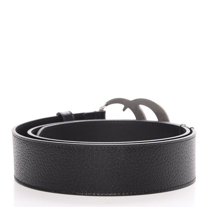 Gucci Textured Dollar Calfskin Nickel Double G 40mm Belt 85 34 Black 3 of 6