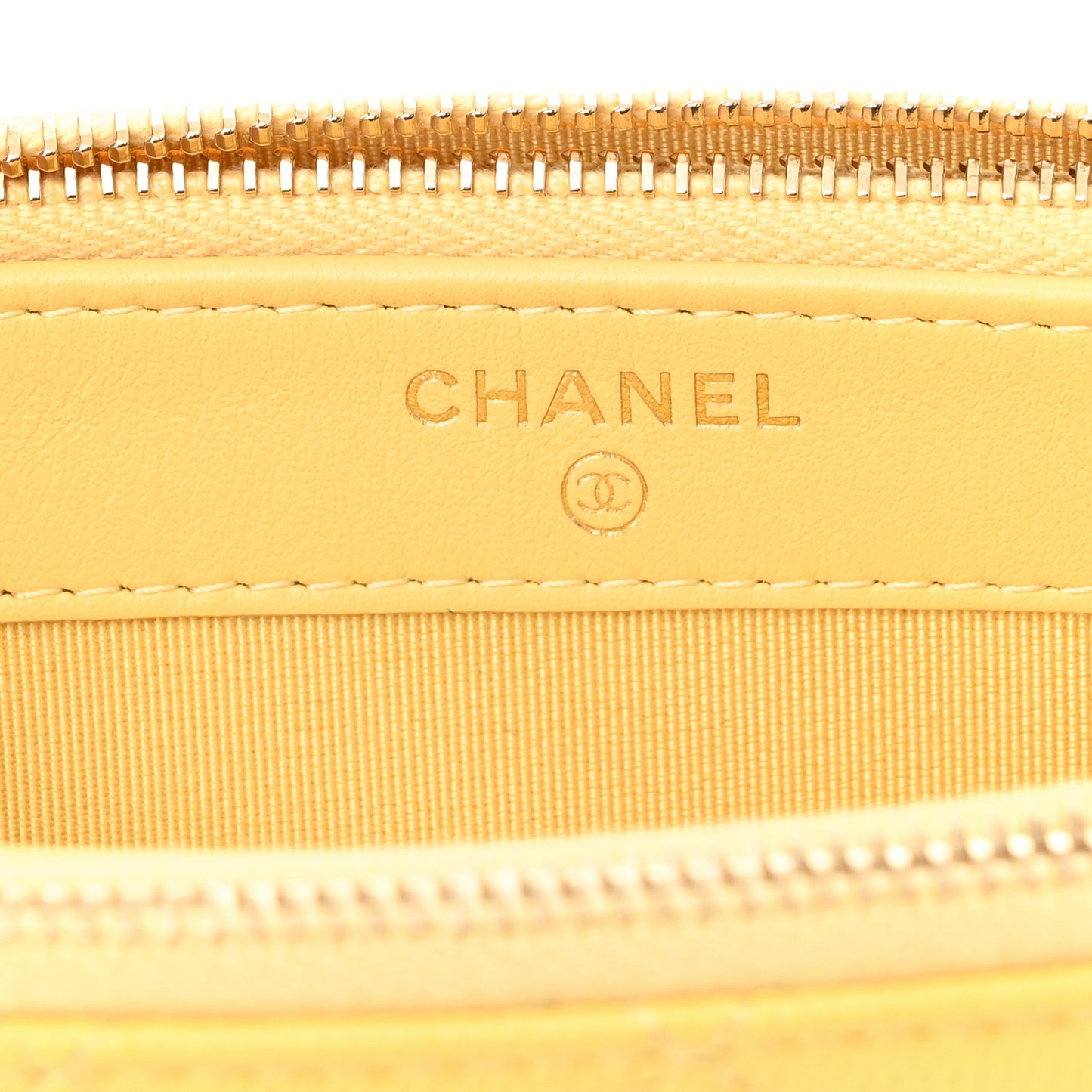 Caviar Quilted Small Clutch With Chain Yellow