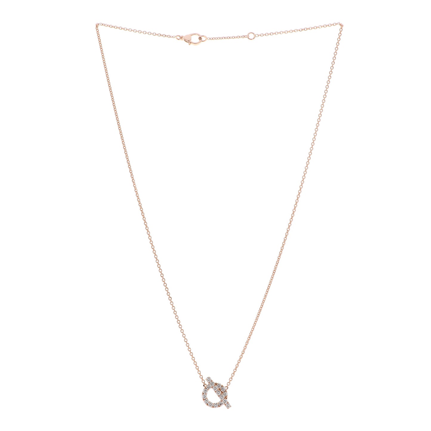 18K Rose Gold Diamond Finesse Pendant Necklace