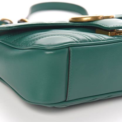Gucci Calfskin Matelasse Mini GG Marmont Shoulder Bag Emerald Green 7 of 10