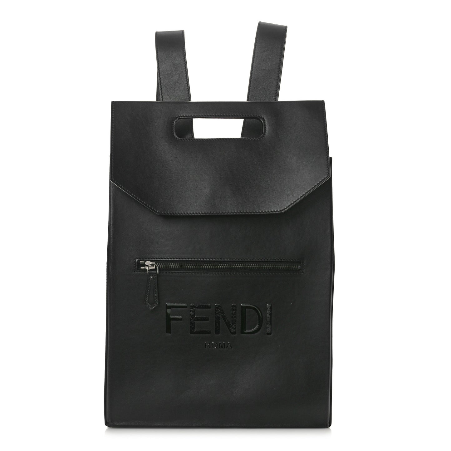 Vitello Grace Light Logo Fendi Pack Backpack Black
