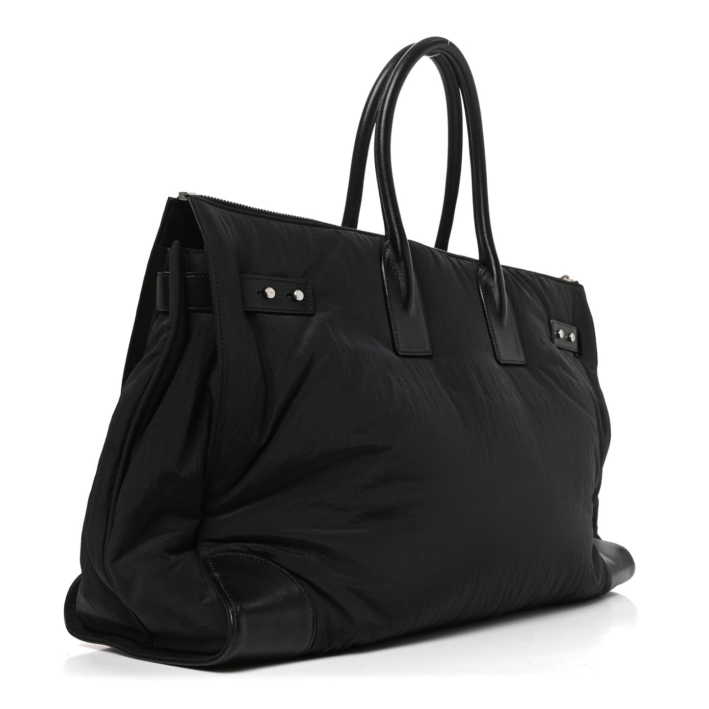 Nylon Calfskin 48H Sac De Jour Duffle Black
