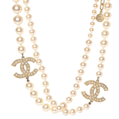 Chanel Pearl CC Long Necklace Light Gold 1 of 5