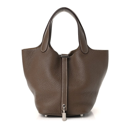 Hermes Taurillon Clemence Picotin Lock 18 PM Etoupe 1 of 9