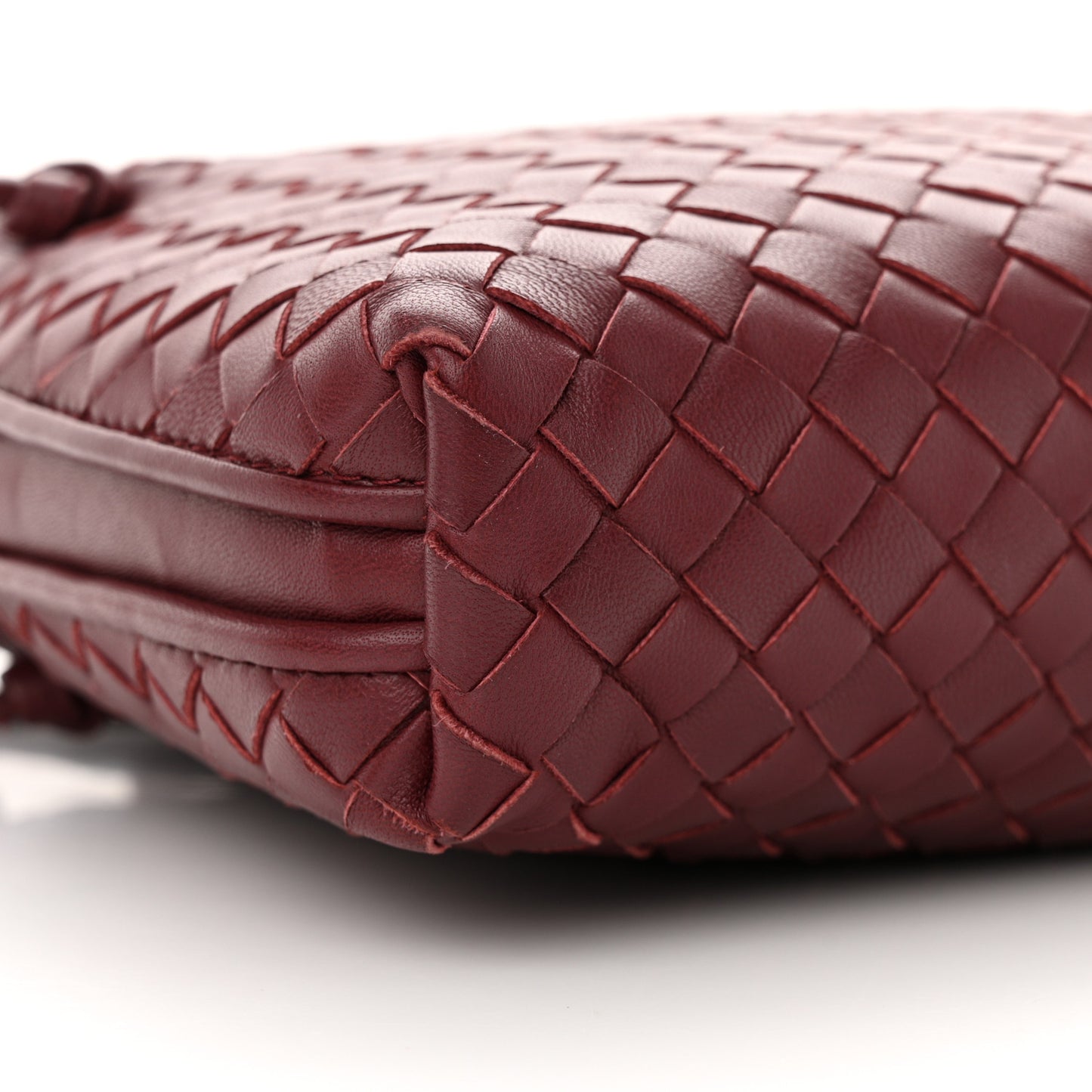 Nappa Intrecciato Nodini Crossbody Messenger Bordeaux