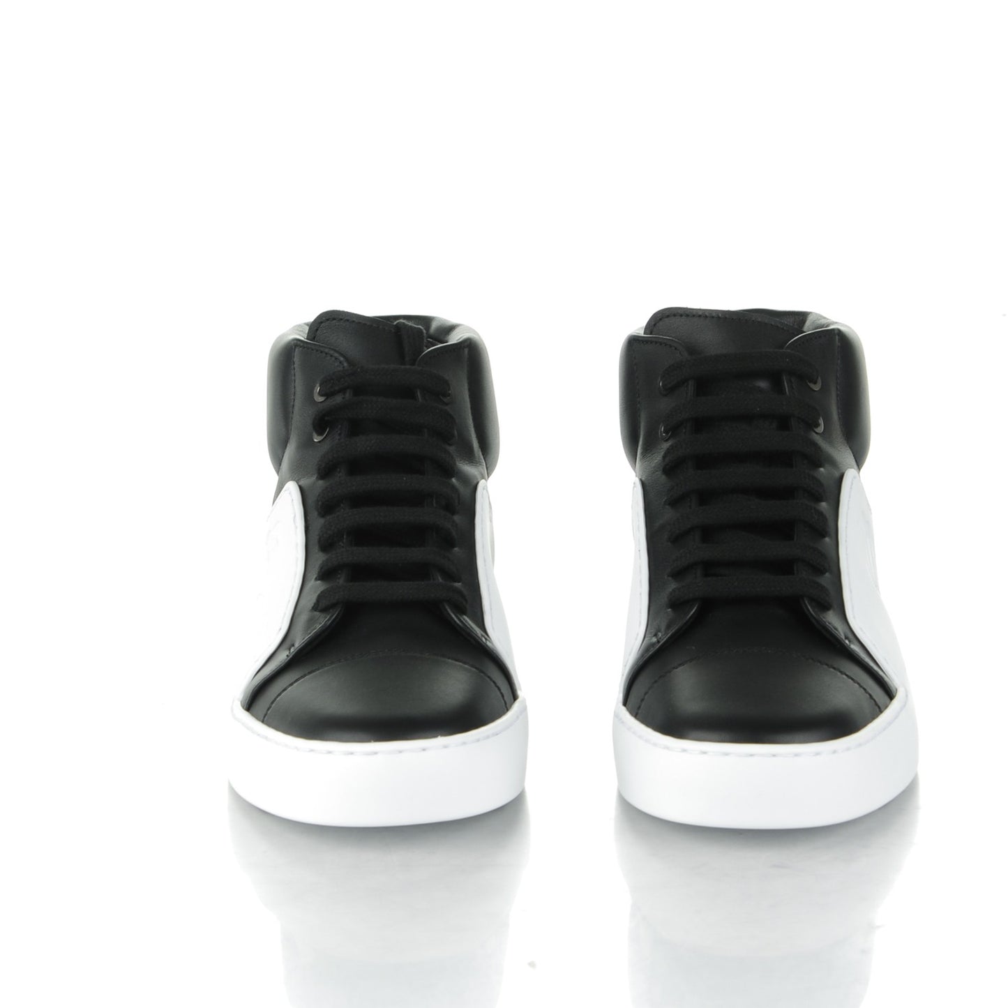 Calfskin CC Sneakers 38 Black White