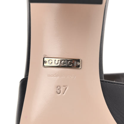 Gucci Malaga Kid Crystal Square G Madelyn Mules 37 Black 7 of 9