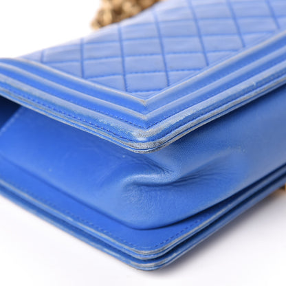 Chanel Lambskin Quilted Medium Boy Flap Blue 16 of 31