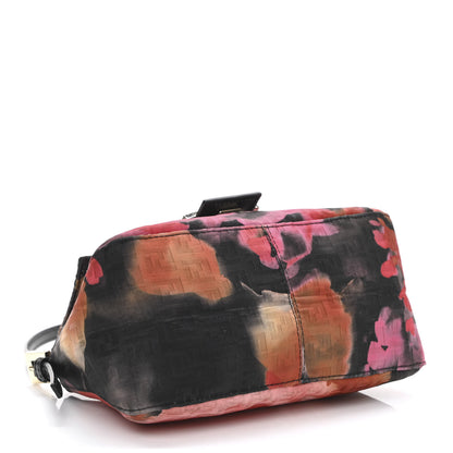 Fendi Zucchino Vitello Floral Mini Forever Mama Baguette Black Multicolor 3 of 9