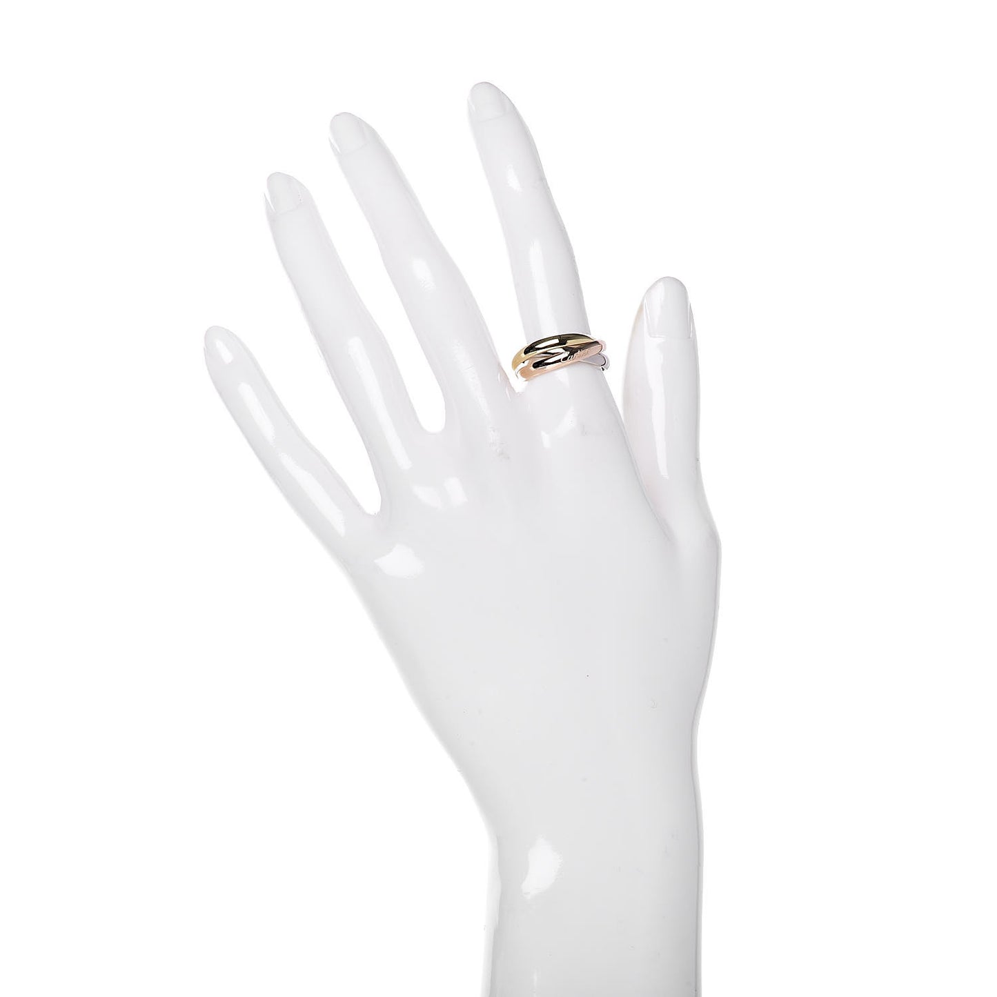 18K Pink Yellow White Gold Small Trinity Ring 52 6