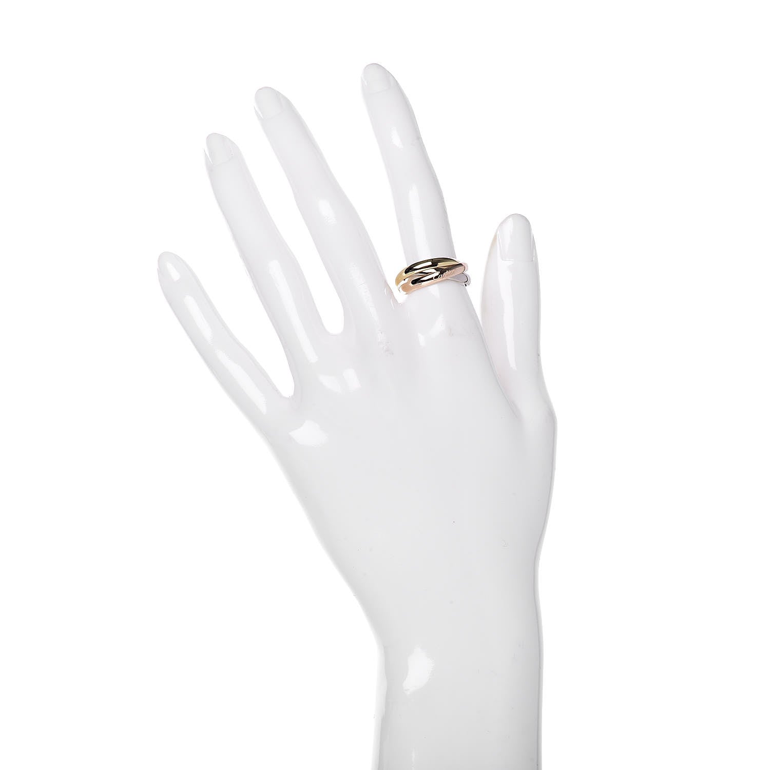 Cartier 18K Pink Yellow White Gold Small Trinity Ring 52 6 2 of 6