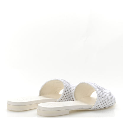 Chanel Crochet CC Mules Sandals 39 White 5 of 10