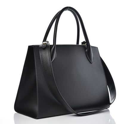 Prada Saffiano Cuir Calfskin Medium Monochrome Top Handle Tote Black 4 of 8