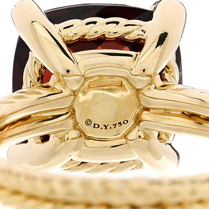 David Yurman 18K Yellow Gold Diamond Garnet 11mm Chatelaine Ring 54 7 5 of 5