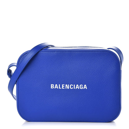 Balenciaga Smooth Calfskin Logo S Everyday Camera Bag Bleu Prim White 1 of 9