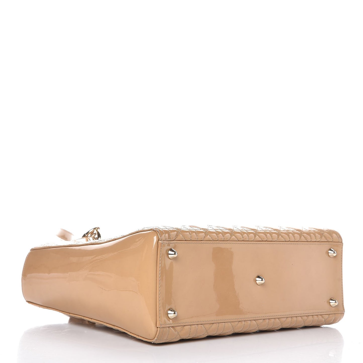 Patent Cannage Large Lady Dior Beige