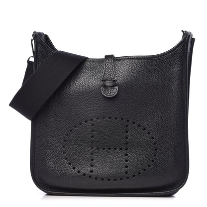 Hermes Taurillon Clemence Evelyne PM Black 1 of 11