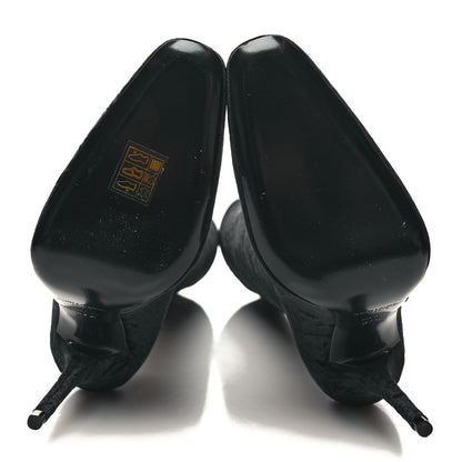 Saint Laurent Velvet Talia Tall Boots 37.5 Black 5 of 7
