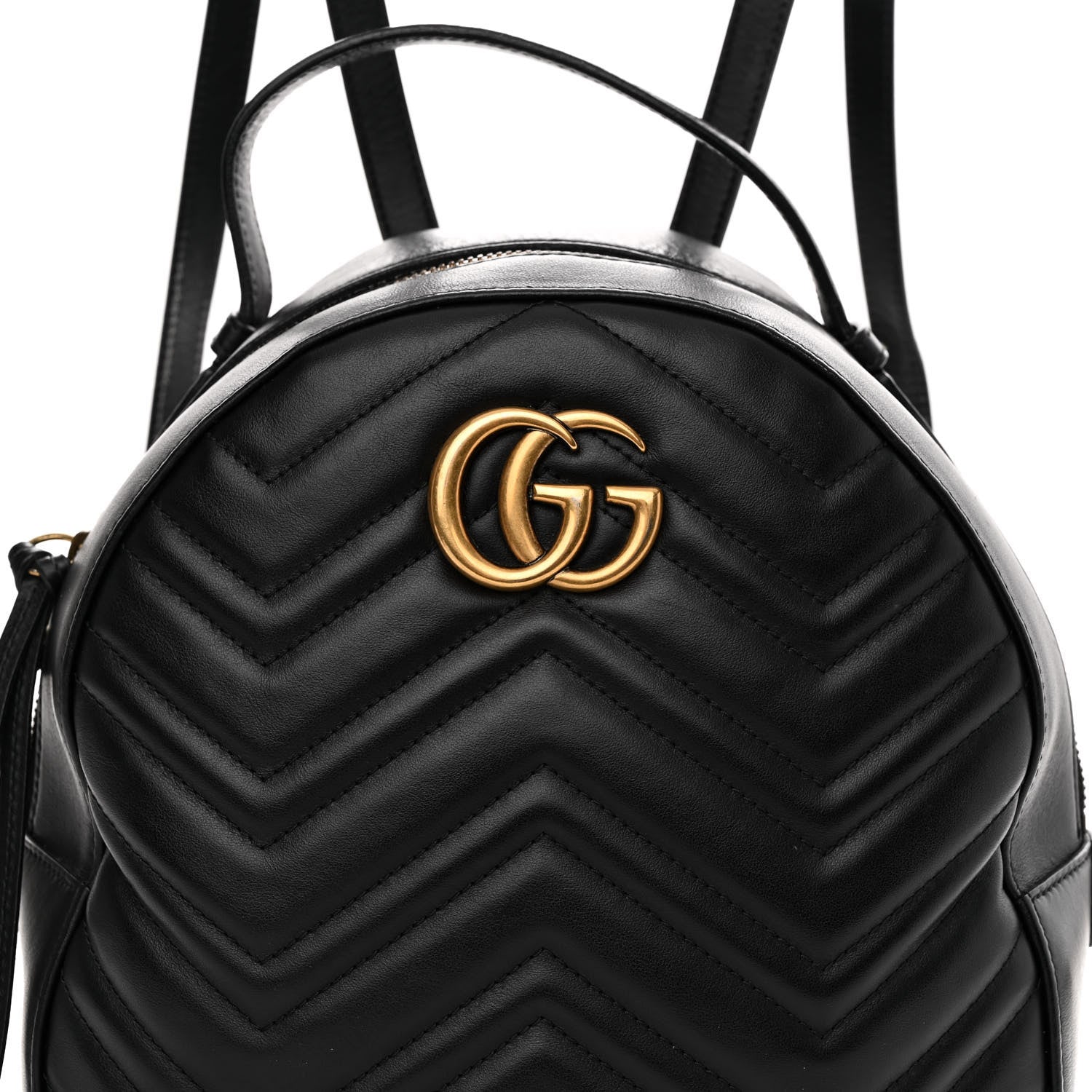 Gucci Calfskin Matelasse GG Marmont Dome Backpack Black 10 of 15