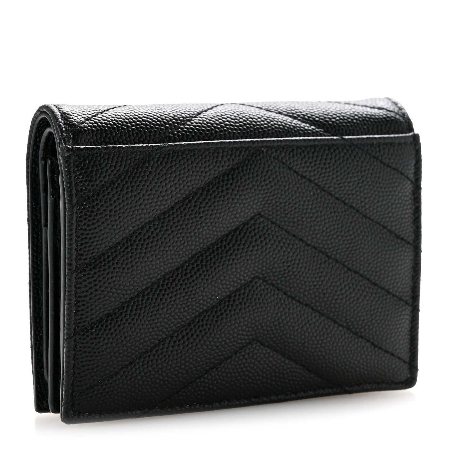 Grain De Poudre Matelasse Chevron Monogram Flap Card Case Black