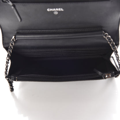 Chanel Calfskin Quilted Boy Wallet On Chain WOC Black 5 of 15