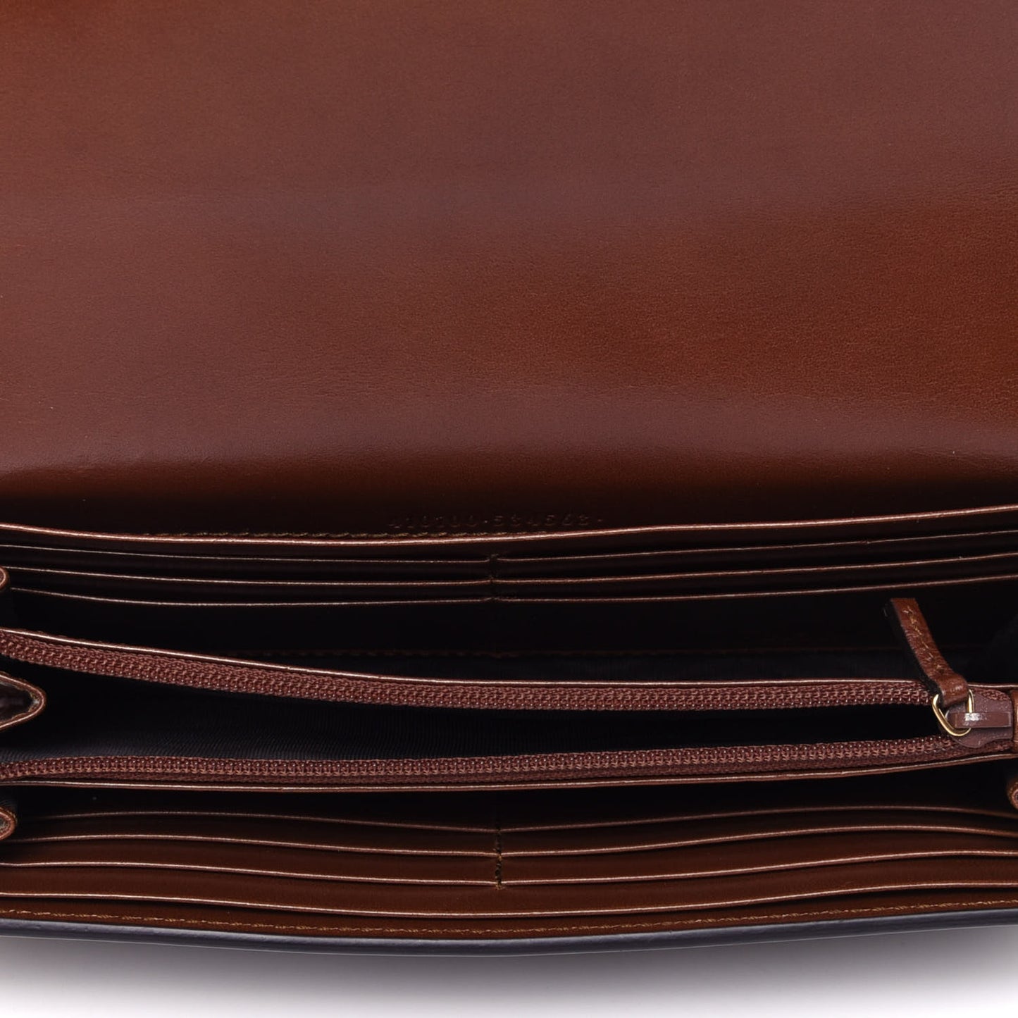 Calfskin GG Supreme Monogram Continental Wallet Brown