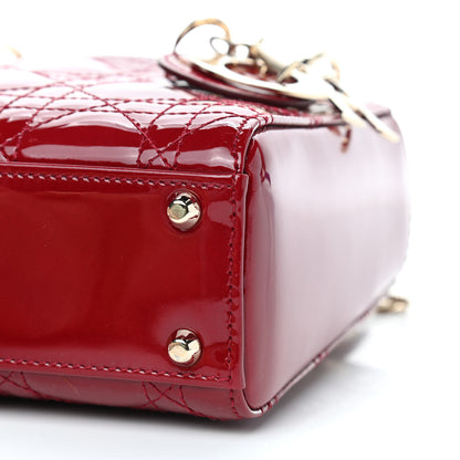 Christian Dior Patent Cannage Mini Lady Dior Red 7 of 9