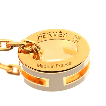 Hermes Lacquered Gold Mini Pop H Pendant Necklace Marron Glace 5 of 6