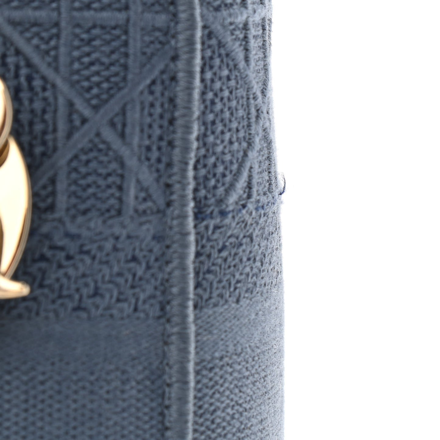 Canvas Embroidered Cannage Medium Lady D-Lite Denim Blue