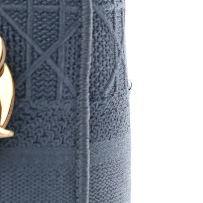 Christian Dior Canvas Embroidered Cannage Medium Lady D-Lite Denim Blue 10 of 10