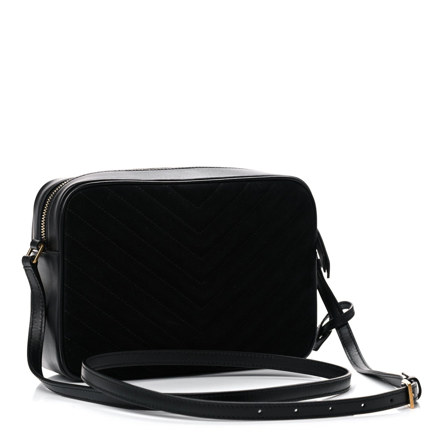 Suede Calfskin Monogram Lou Camera Bag Black