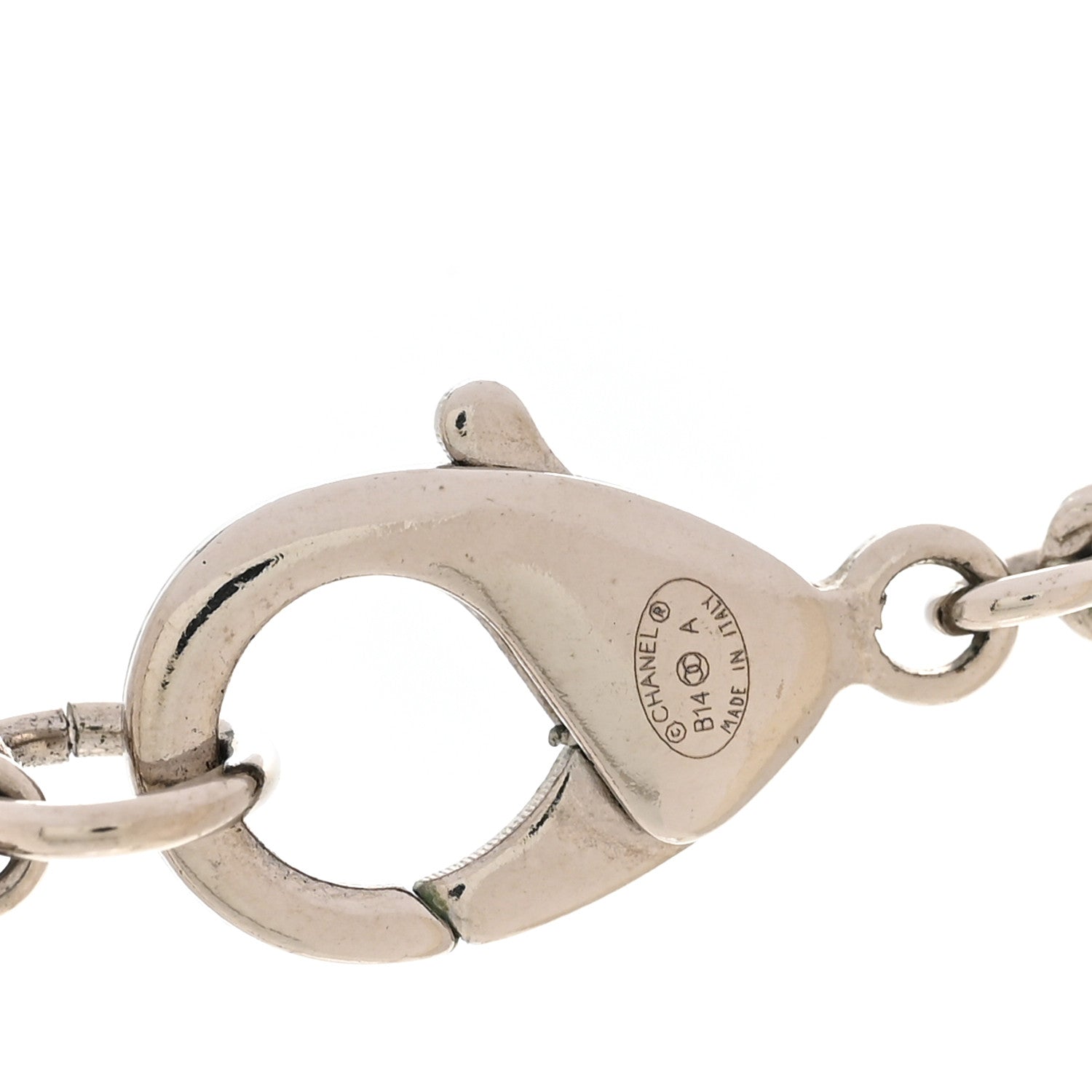 Chanel Pearl Baguette Crystal CC Long Necklace Silver 5 of 6