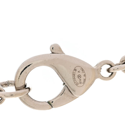 Chanel Pearl Baguette Crystal CC Long Necklace Silver 5 of 6