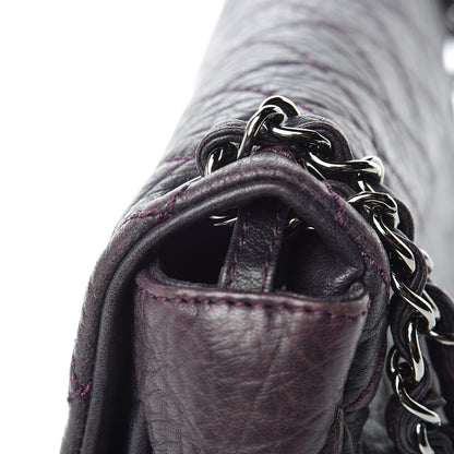 Chanel Distressed Lambskin Lady Braid Flap Dark Purple 12 of 15